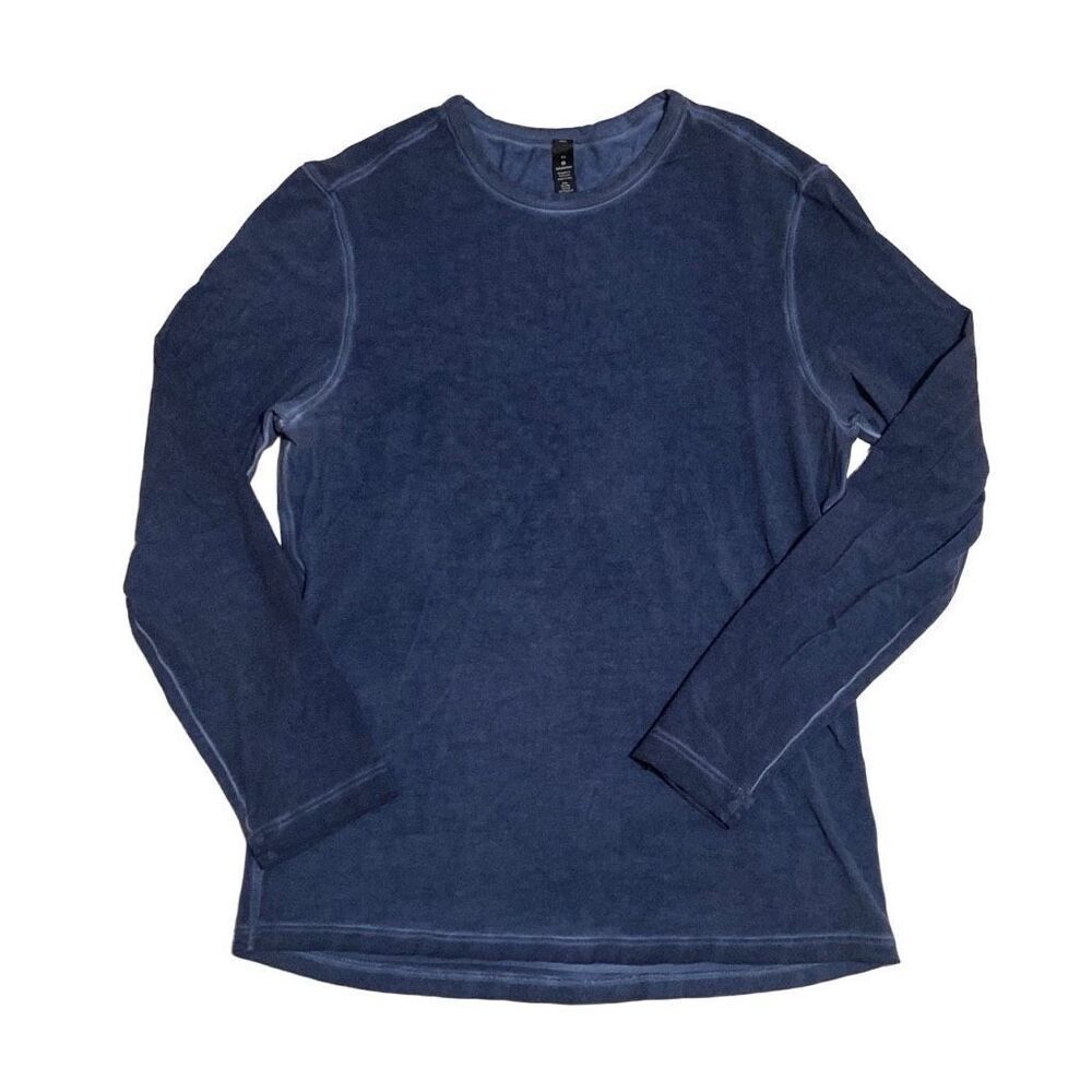 Lululemon Dark Blue Long Sleeve Acid Wash Workout Gym Shirt Men’s Size XS EUC